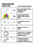 C9 Decorate Like a Pro® Kit - 100' LED Diamond Faceted Multi Color White Wire w/12" Bulb Spacing